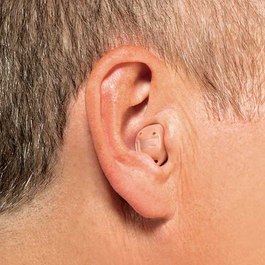 ITC hearing aid in ear